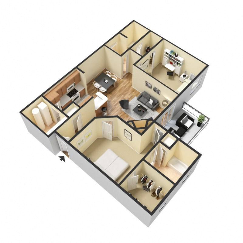 B - Doubles floor plan